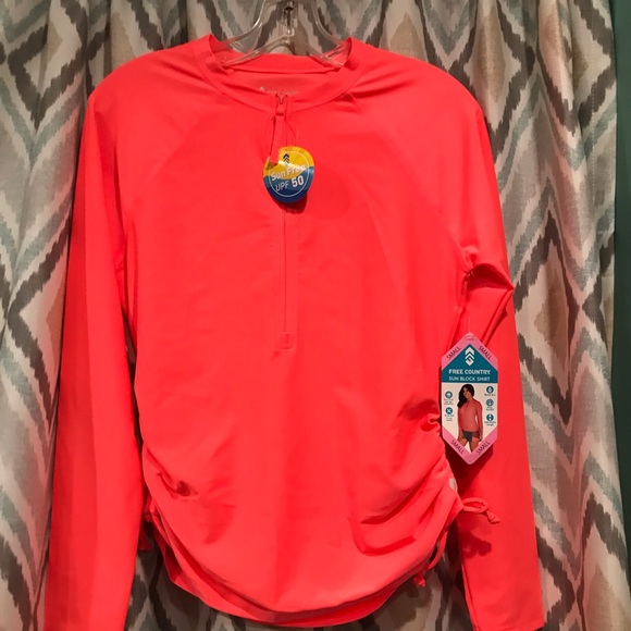Free Country Tops - Brand New Free Country Womans Top Partial Down Zipper Long Sleeve Elastic Side S